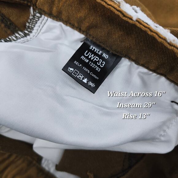 POL Boho Cottagecore Brown Wide Leg Pants with White Lace Inset Large NWOT - Picture 4 of 5